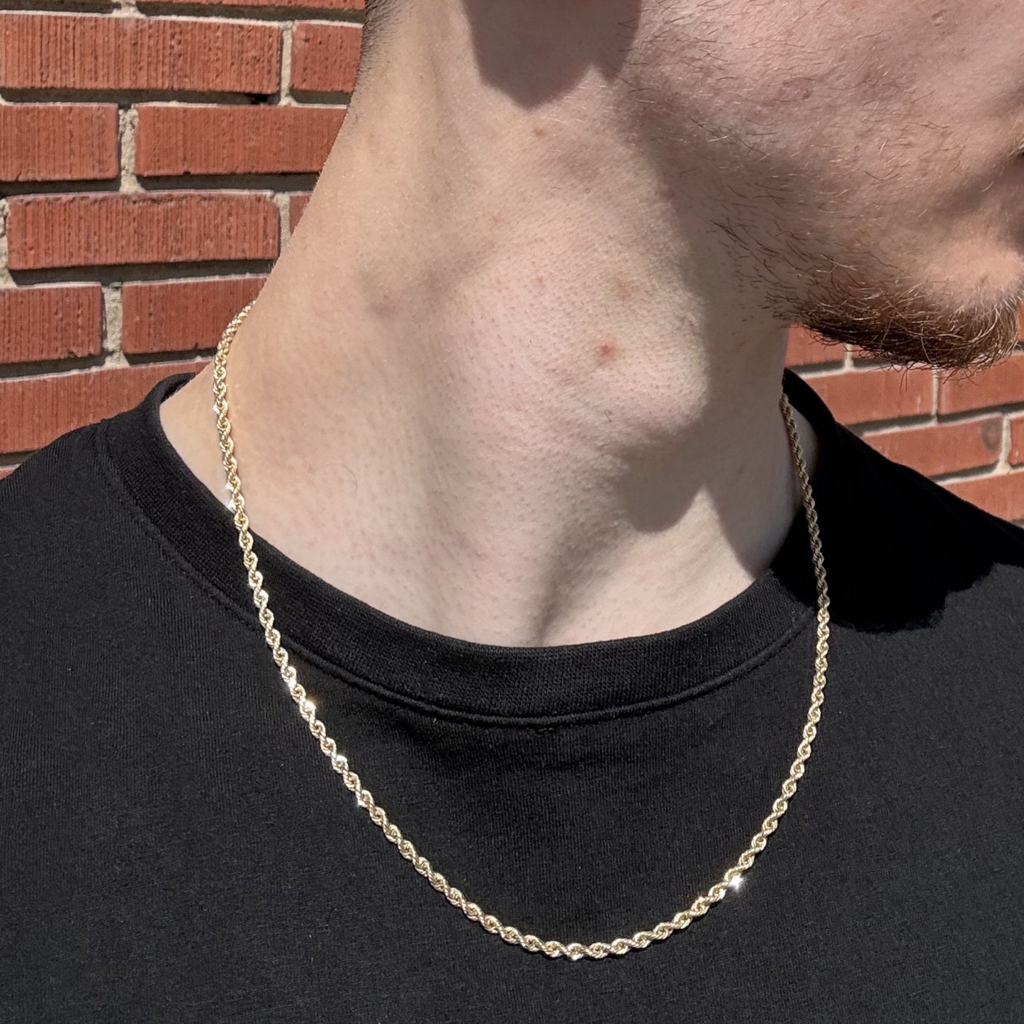 2.9MM ROPE CHAIN 14K (DIMOND CUT)