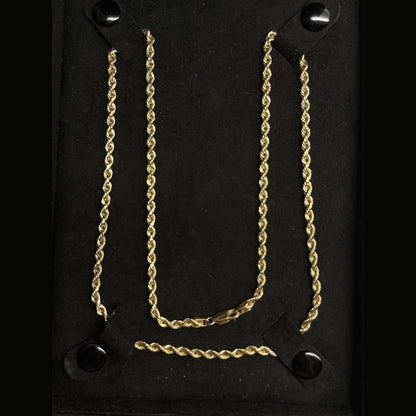 2.9MM ROPE CHAIN 14K (DIMOND CUT)
