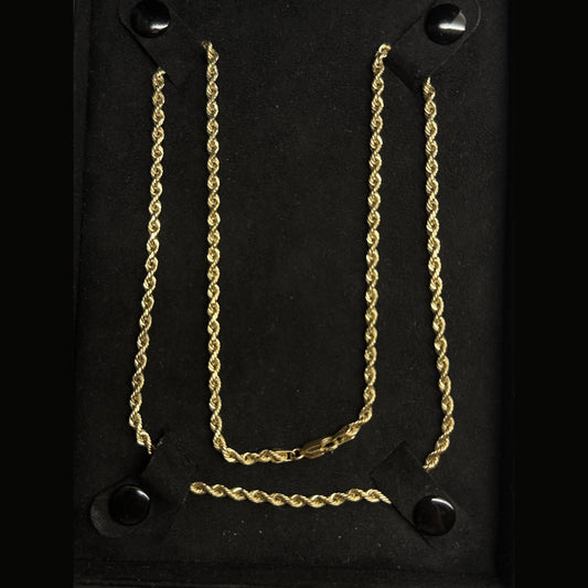 2.9MM ROPE CHAIN 14K (DIMOND CUT)